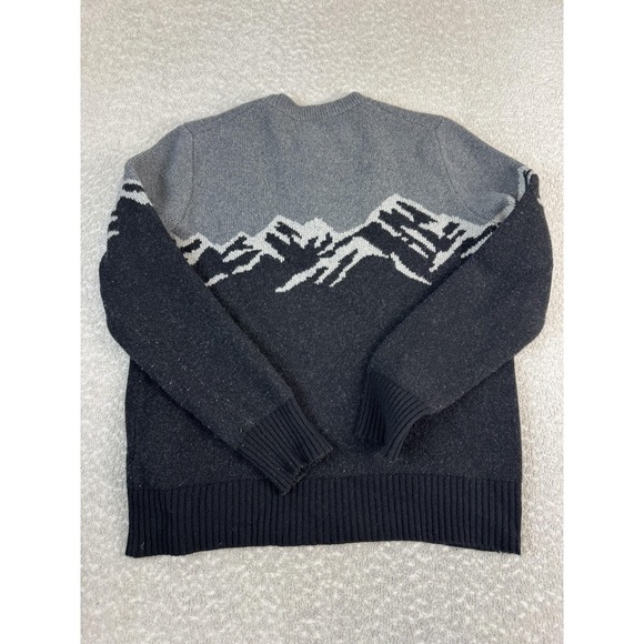 Banana Republic Sweater Mens Large Gray Mountain Graphic Crewneck Knit Pullover - Picture 6 of 7